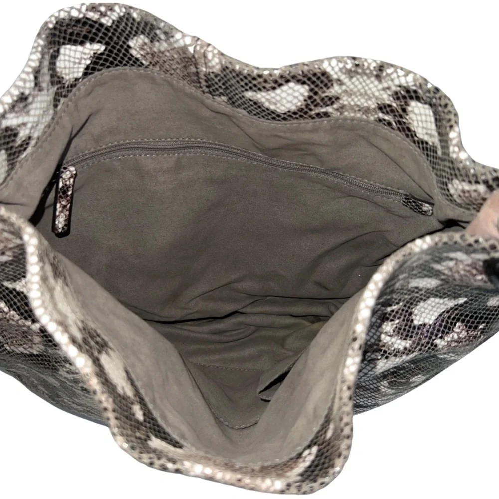 Vince Camuto Melody Cason Snakeprint Leather Hobo Bag Large